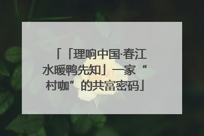 「理响中国·春江水暖鸭先知」一家“村咖”的共富密码