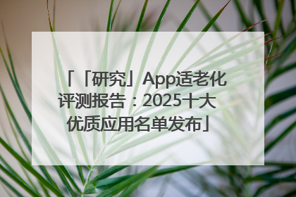 「研究」App适老化评测报告：2025十大优质应用名单发布