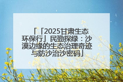 「2025甘肃生态环保行」民勤探绿：沙漠边缘的生态治理奇迹与防沙治沙密码