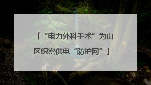 “电力外科手术”为山区织密供电“防护网”