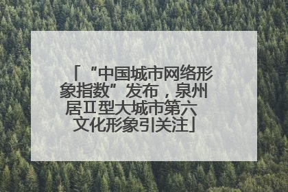 “中国城市网络形象指数”发布，泉州居Ⅱ型大城市第六 文化形象引关注