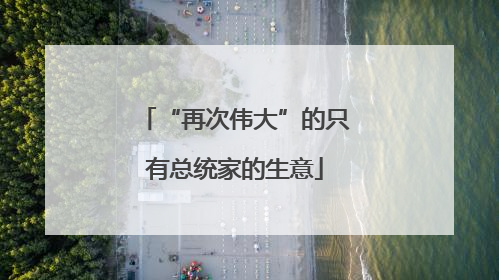 “再次伟大”的只有总统家的生意