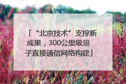 “北京技术”支撑新成果，300公里级量子直接通信网络构建