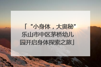 “小身体，大奥秘” 乐山市中区茅桥幼儿园开启身体探索之旅