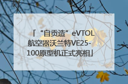 “自贡造”eVTOL航空器沃兰特VE25-100原型机正式亮相