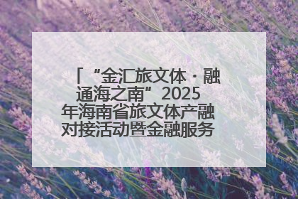 “金汇旅文体・融通海之南”2025年海南省旅文体产融对接活动暨金融服务中心成立仪式举行
