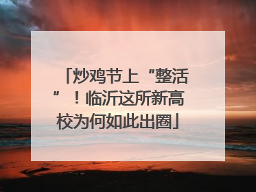 炒鸡节上“整活”！临沂这所新高校为何如此出圈