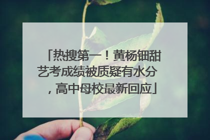 热搜第一！黄杨钿甜艺考成绩被质疑有水分，高中母校最新回应