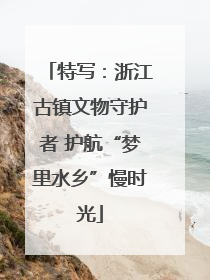 特写：浙江古镇文物守护者 护航“梦里水乡”慢时光