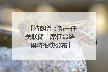 特朗普：新一任美联储主席任命结果将很快公布