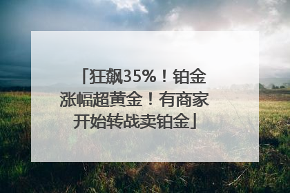 狂飙35%！铂金涨幅超黄金！有商家开始转战卖铂金