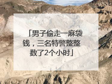 男子偷走一麻袋钱，三名特警整整数了2个小时