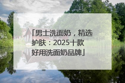 男士洗面奶，精选护肤：2025十款好用洗面奶品牌