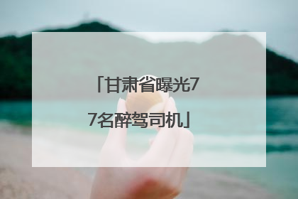 甘肃省曝光77名醉驾司机