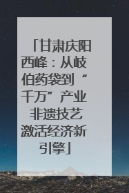 甘肃庆阳西峰：从岐伯药袋到“千万”产业 非遗技艺激活经济新引擎