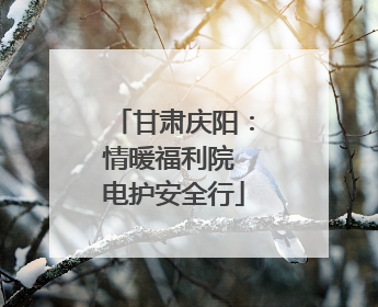甘肃庆阳：情暖福利院 电护安全行