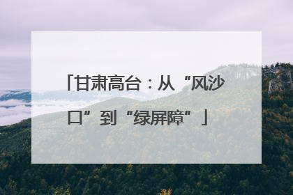 甘肃高台：从“风沙口”到“绿屏障”