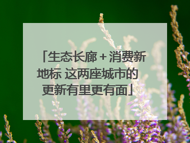 生态长廊＋消费新地标 这两座城市的更新有里更有面