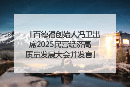 百德福创始人冯卫出席2025民营经济高质量发展大会并发言