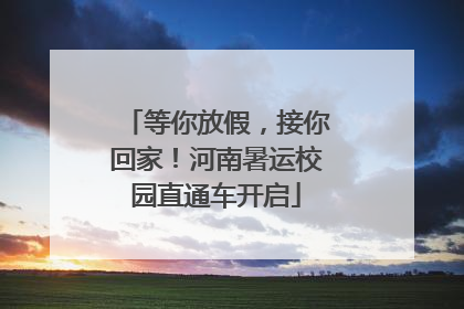 等你放假，接你回家！河南暑运校园直通车开启