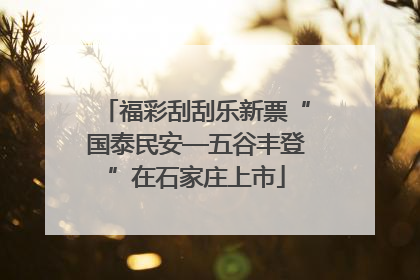 福彩刮刮乐新票“国泰民安—五谷丰登”在石家庄上市
