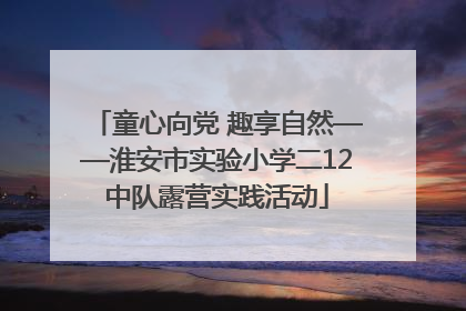 童心向党 趣享自然——淮安市实验小学二12中队露营实践活动