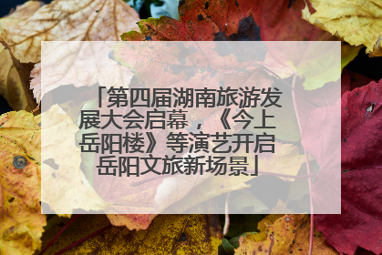 第四届湖南旅游发展大会启幕，《今上岳阳楼》等演艺开启岳阳文旅新场景