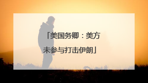 美国务卿：美方未参与打击伊朗