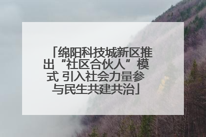 绵阳科技城新区推出“社区合伙人”模式 引入社会力量参与民生共建共治