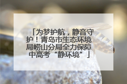 为梦护航，静音守护！青岛市生态环境局崂山分局全力保障中高考“静环境”