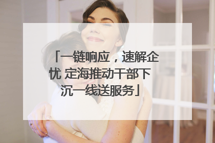 一链响应，速解企忧 定海推动干部下沉一线送服务