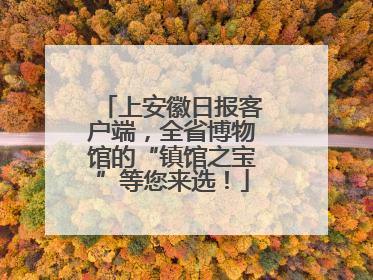 上安徽日报客户端，全省博物馆的“镇馆之宝”等您来选！