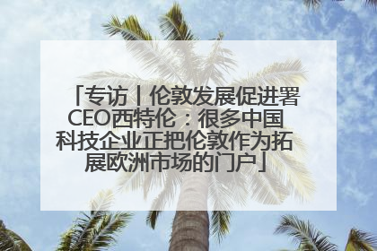 专访丨伦敦发展促进署CEO西特伦：很多中国科技企业正把伦敦作为拓展欧洲市场的门户