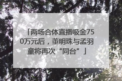 两场合体直播吸金750万元后，董明珠与孟羽童将再次“同台”