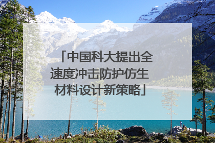 中国科大提出全速度冲击防护仿生材料设计新策略