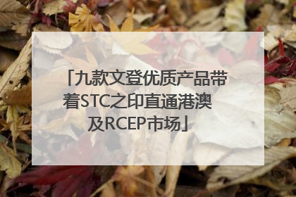 九款文登优质产品带着STC之印直通港澳及RCEP市场