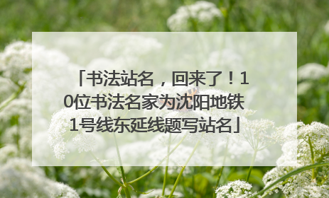 书法站名，回来了！10位书法名家为沈阳地铁1号线东延线题写站名