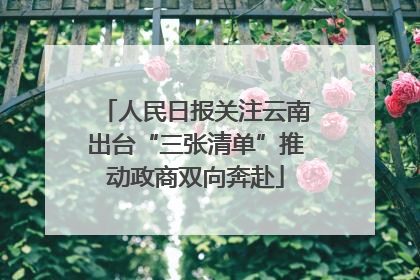 人民日报关注云南出台“三张清单”推动政商双向奔赴
