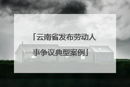 云南省发布劳动人事争议典型案例
