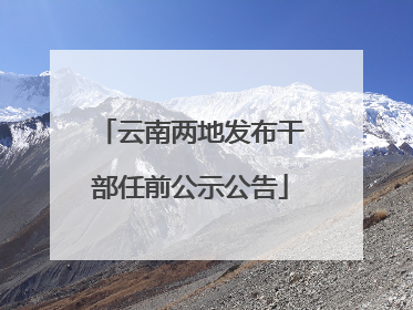云南两地发布干部任前公示公告
