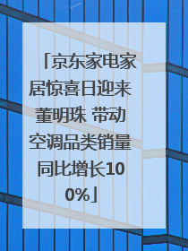 京东家电家居惊喜日迎来董明珠 带动空调品类销量同比增长100%