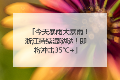 今天暴雨大暴雨！浙江持续湿哒哒！即将冲击35℃+