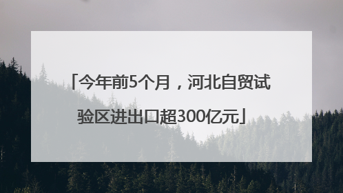 今年前5个月，河北自贸试验区进出口超300亿元