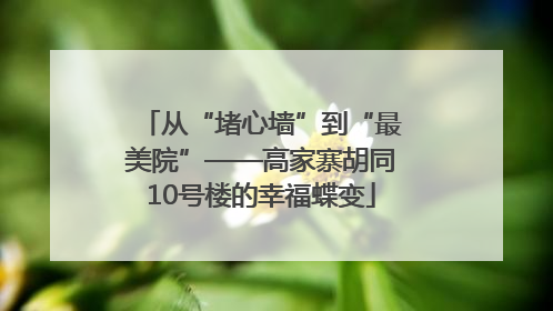 从“堵心墙”到“最美院”——高家寨胡同10号楼的幸福蝶变