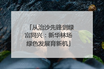 从治沙先锋到绿富同兴：新华林场绿色发展育新机