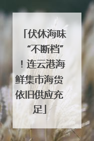 伏休海味“不断档”！连云港海鲜集市海货依旧供应充足
