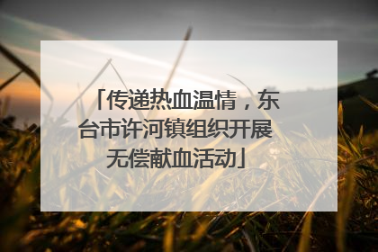 传递热血温情，东台市许河镇组织开展无偿献血活动