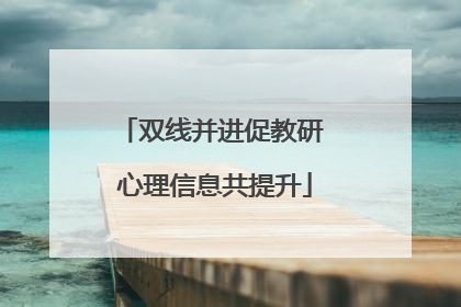 双线并进促教研 心理信息共提升