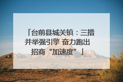 台前县城关镇：三措并举强引擎 奋力跑出招商“加速度”