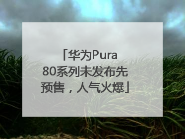 华为Pura 80系列未发布先预售，人气火爆